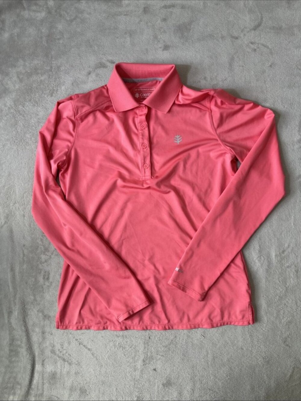 Coolibar Prestwick L/S golf polo women’s XS pink UPF 50+ sun protection top